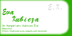 eva kubicza business card