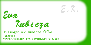 eva kubicza business card